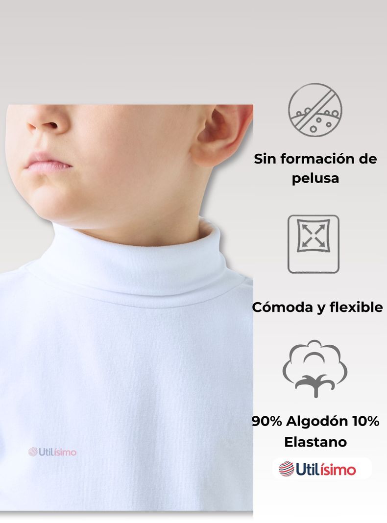 Camiseta Polera Beatle Algodón Niño Primera Capa Blanco Negro-4