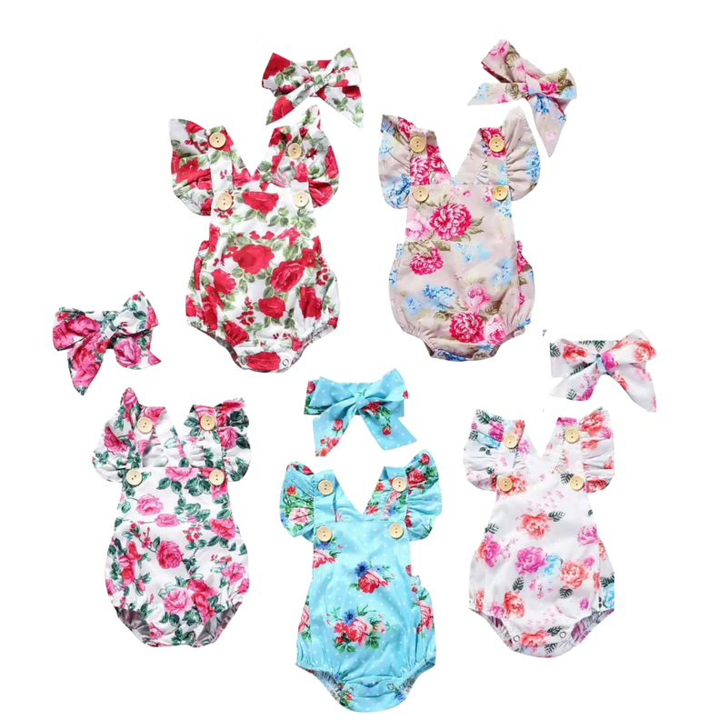 Body Floreado con Volado y Cinta para Bebé Niña Jump Kids Surtido-0