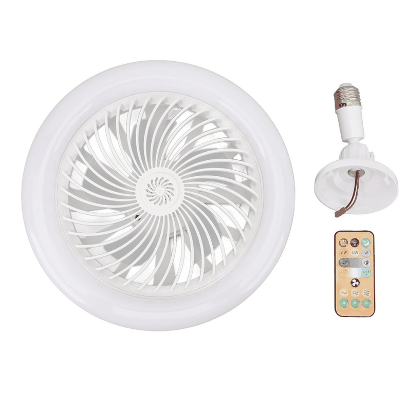 Lampara Ventilador Luz Blanca LED 30w con Control Remoto-0