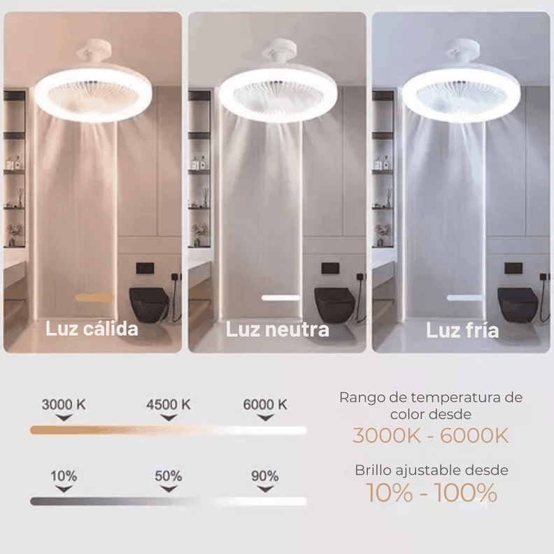 Lampara Ventilador Luz Blanca LED 30w con Control Remoto-3
