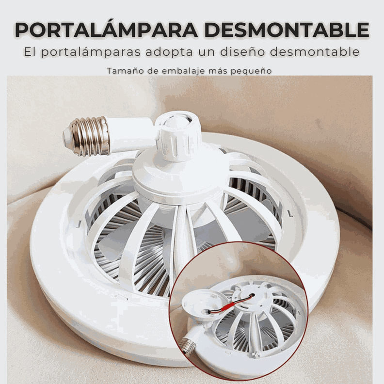 Lampara Ventilador Luz Blanca LED 30w con Control Remoto-6