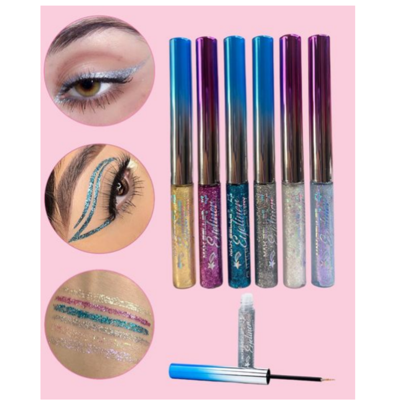 Delineador Liquido Glitter Max Belle T02-4
