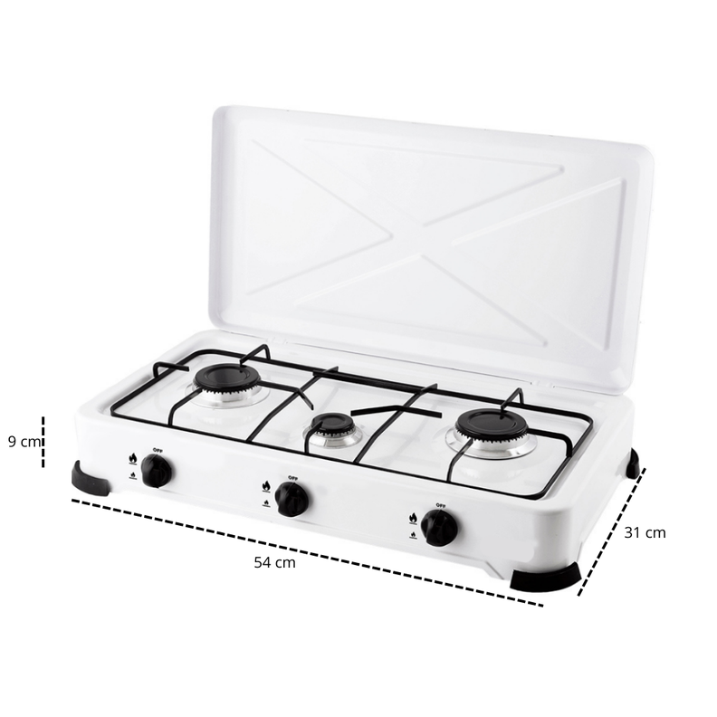 Cocinilla Encimera a Gas 3 Platos Portatil Cusimax Regular-1