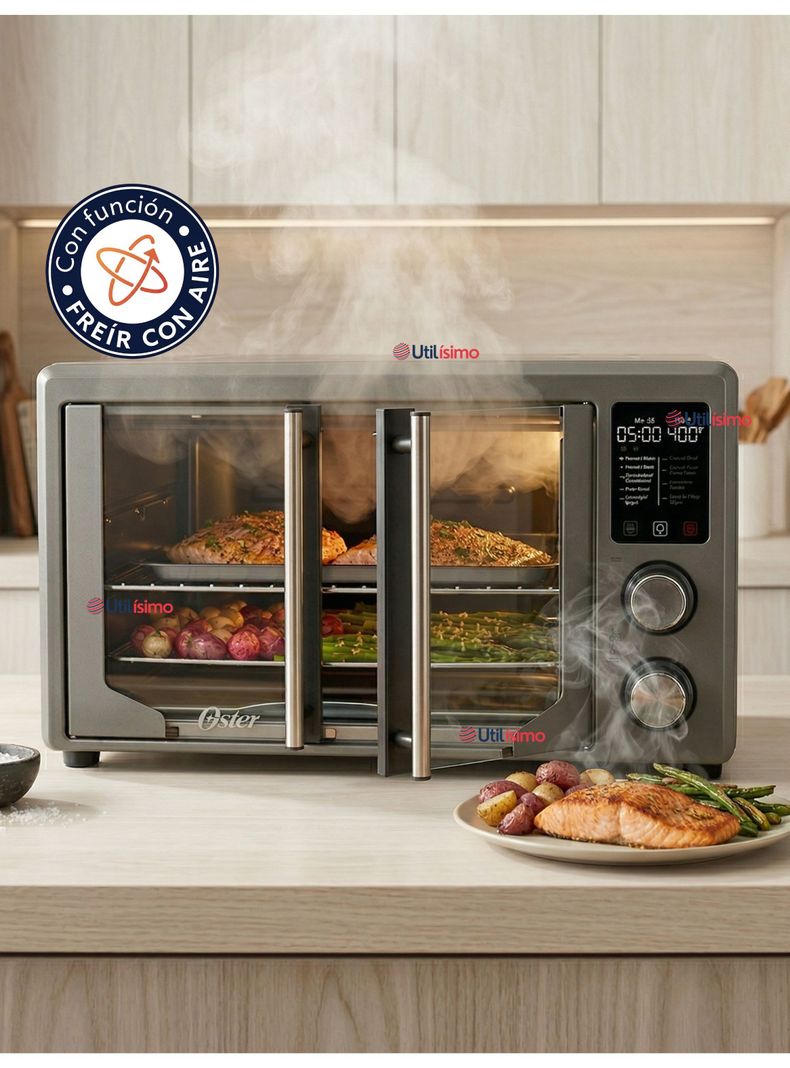 Horno con freidora de aire digital Oster® de 42 litros, puertas francesas, TSSTTV42FDDAFNS 1700W