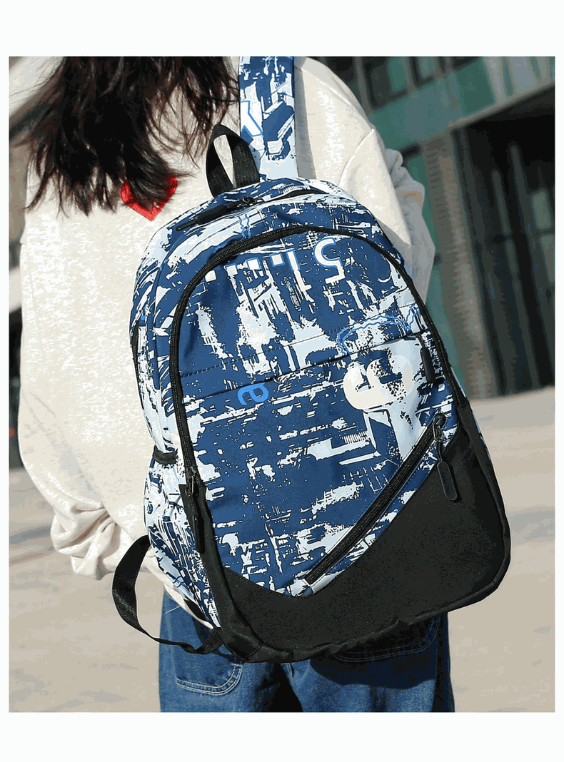 Pack Mochila Lonchera Estuche Grande 46cm Juvenil y Escolar Dark Blue-2