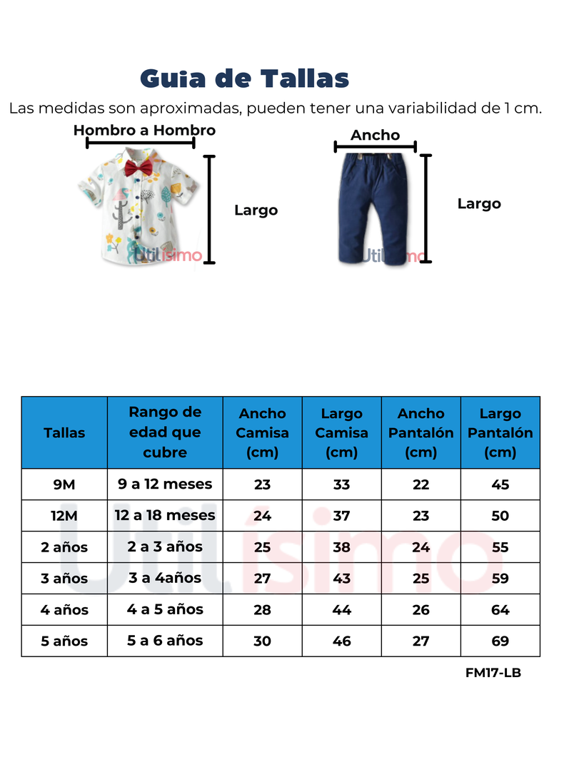 Conjunto de Vestir con Pantalón y Tirantes Bebé Niño 9 meses a 6 años Cosmic Sky-2