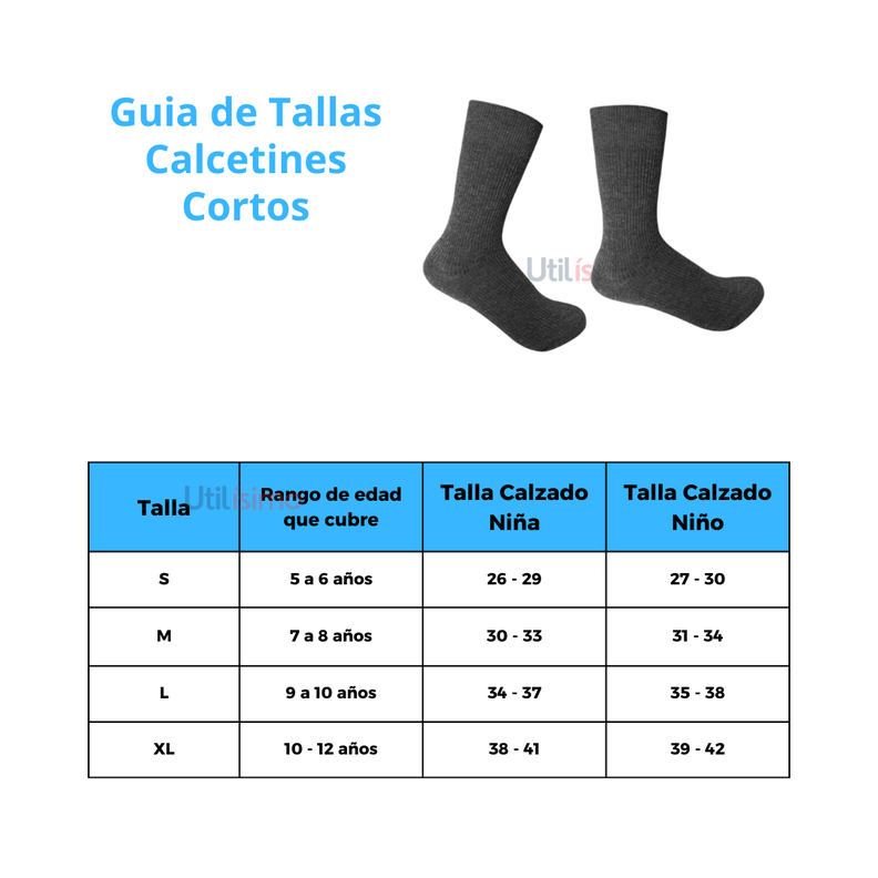 Pack 5 Calcetines Escolar Corto Gris Algodón OMAS-1