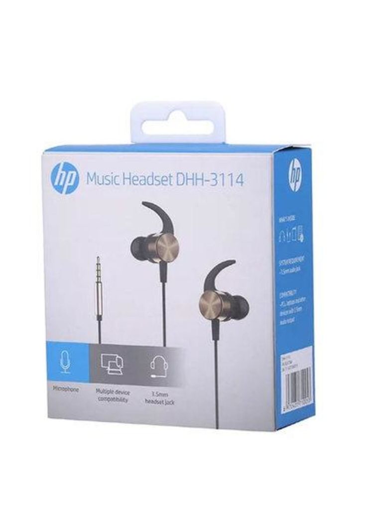 Audífonos  Hp Metálico Dorado Dhh-3114  / In Ear-0