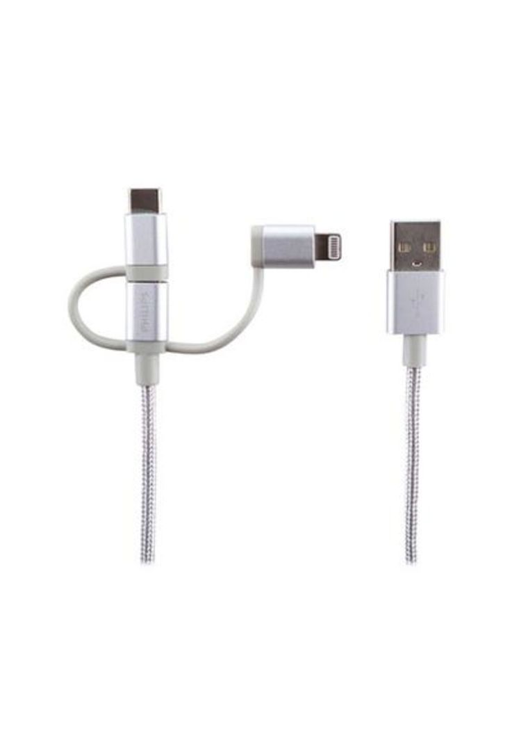 Cable Philips DLC260 3 en 1 Micro USB Lightning USB-C-0