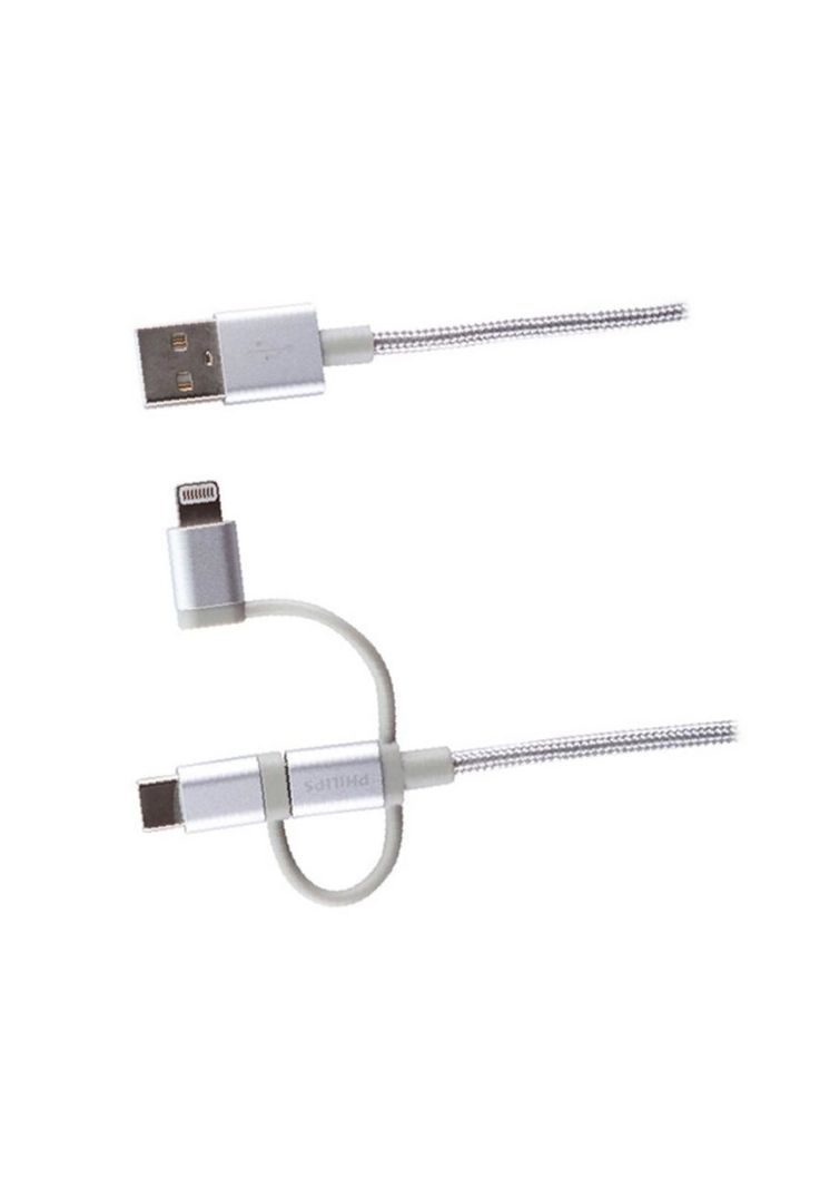 Cable Philips DLC260 3 en 1 Micro USB Lightning USB-C-2