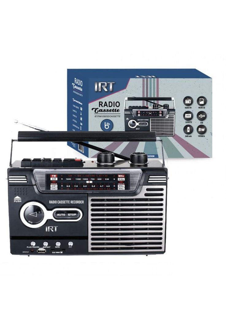 Radio Cassette Irt Bluetooth fm usb sd vintage-2