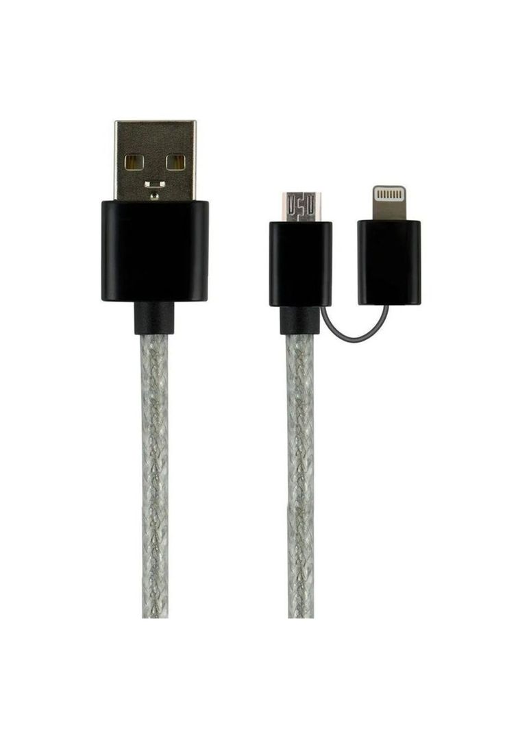 Cable 2 en 1 Micro USB + Conector Lightning 1.80 Mts-4