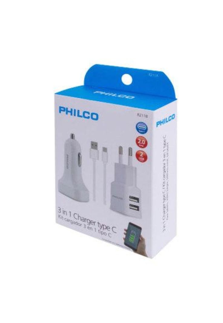Kit Cargador Tipo C Certificado Philco Smartphones-1