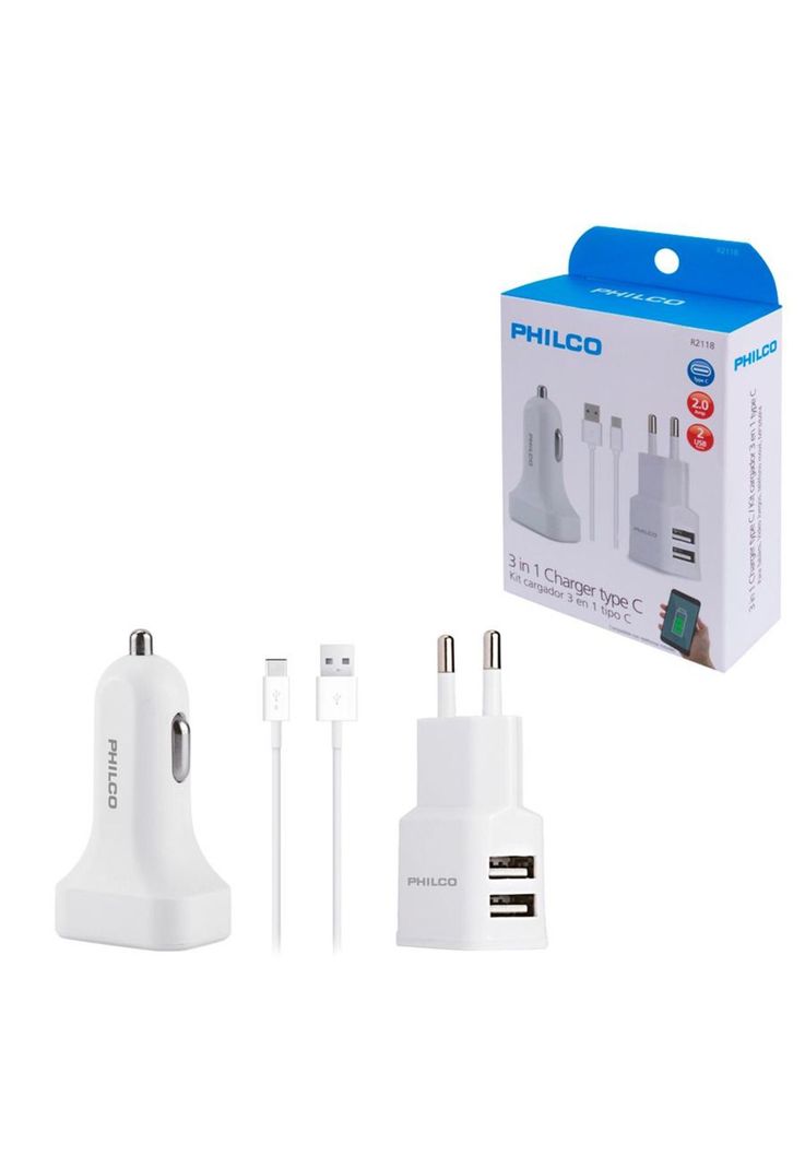 Kit Cargador Tipo C Certificado Philco Smartphones-2