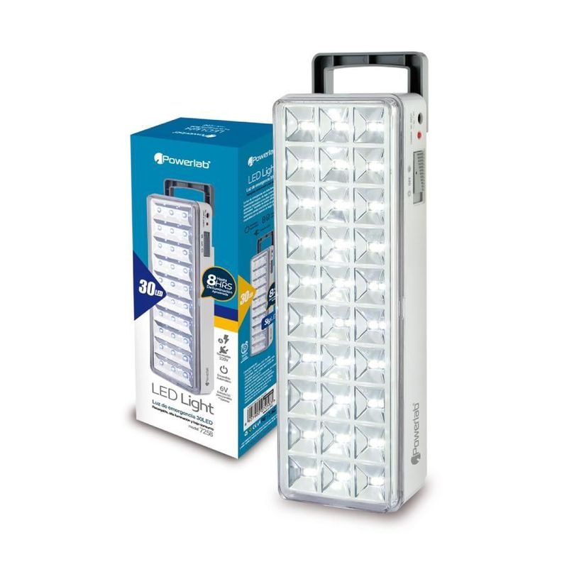 Lámpara De Emergencia Powerlab 7258 Led Con Batería Recargable 5w Blanco-2