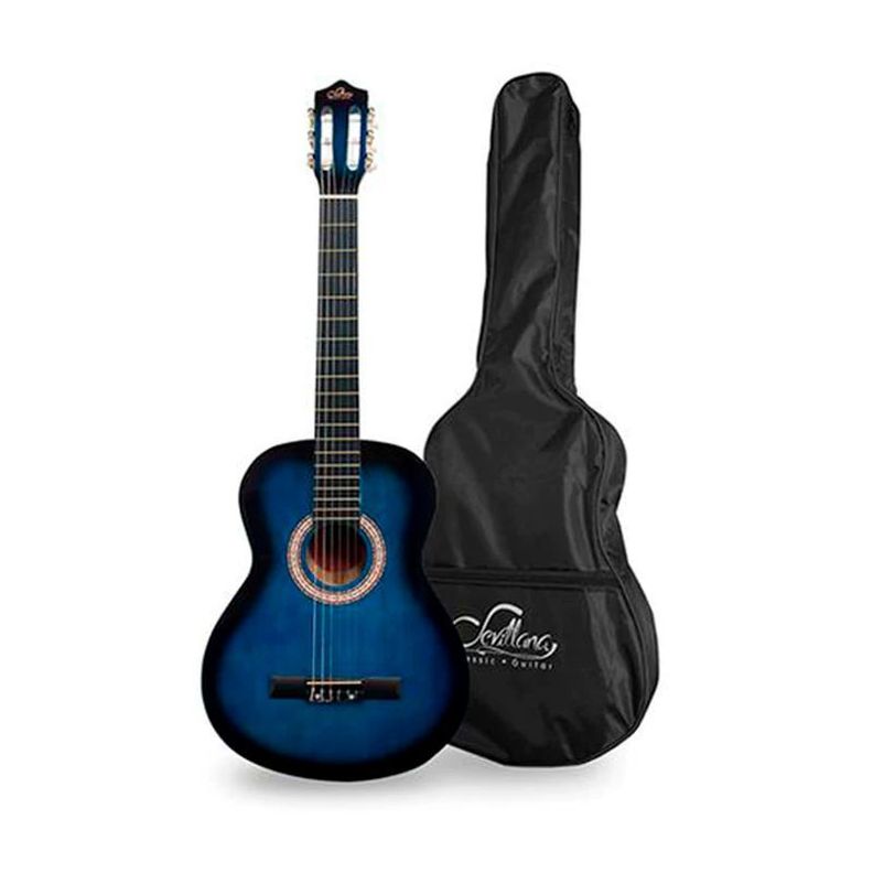 Guitarra Acústica Sevillana 39'' Con Funda Azul Mlab-1