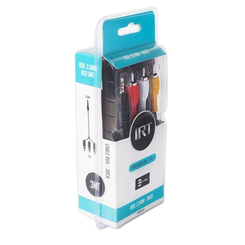 Cable Aux Macho 3 Rca Macho 3 Mts  Irt Fx-2