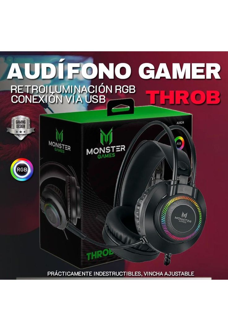 Audífonos Gamer Throb Monster Games Over-ear-1