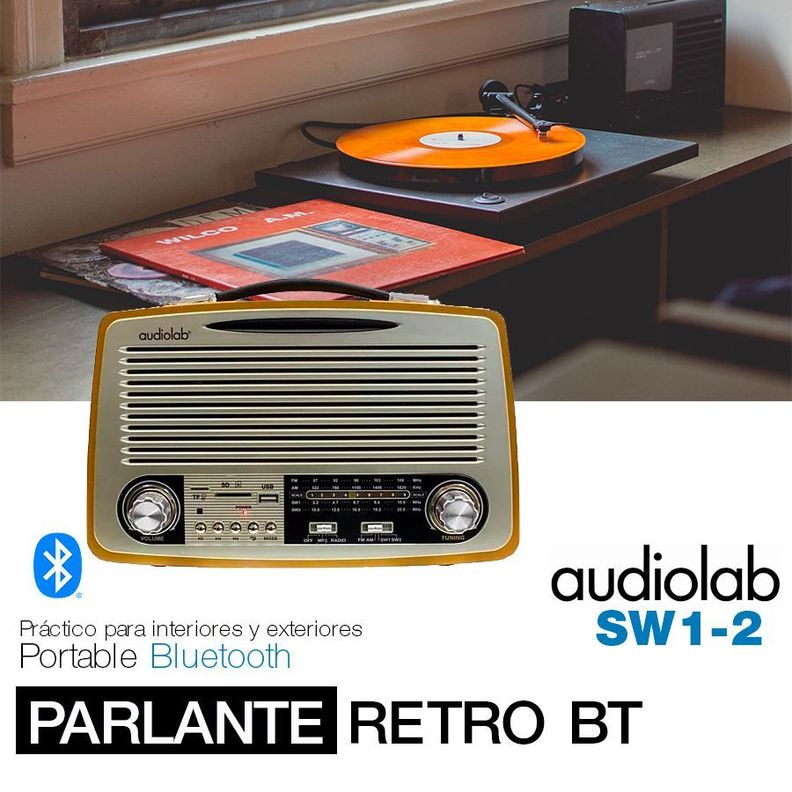 Radio Retro Bluetooth 01 Audiolab Color Marrón-1