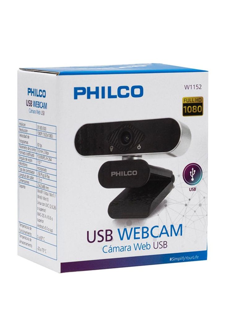 Webcam Philco 1080P USB 90°-3