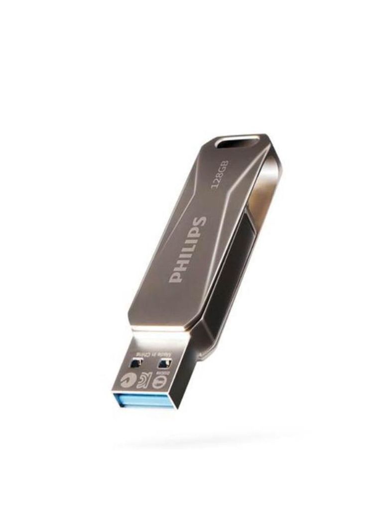 Pendrive Philips Snap 128gb Usb 3.0 A Tipo C Gris-1