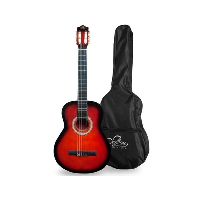 Guitarra Clasica Sevillana 8459 34'' Sunburst + Funda Color Rojo-0