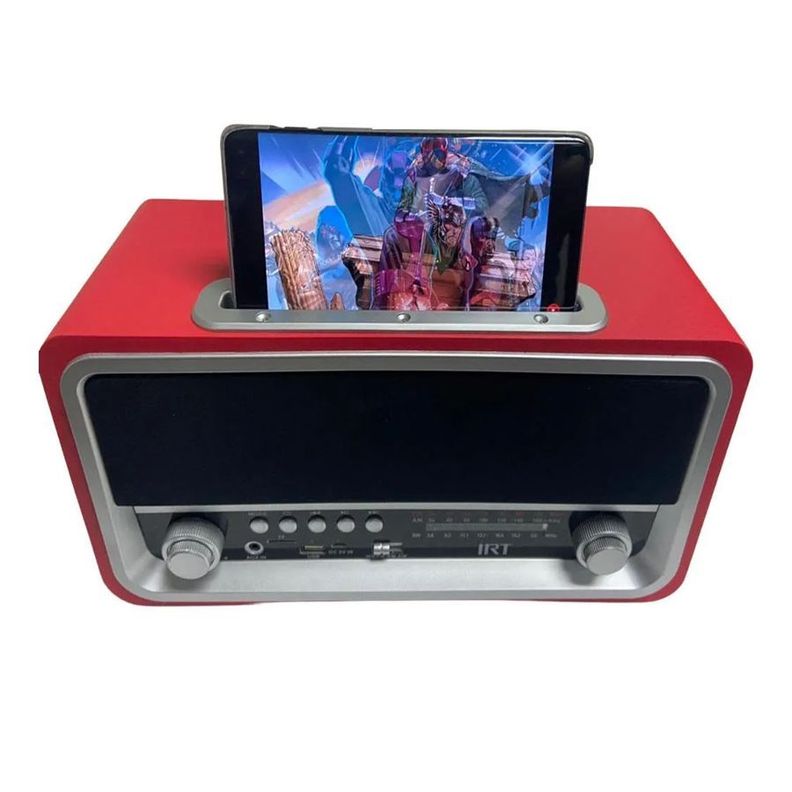 Radio Bluetooth Portátil Retro Irt Usb Am Fm Rojo Fx-1