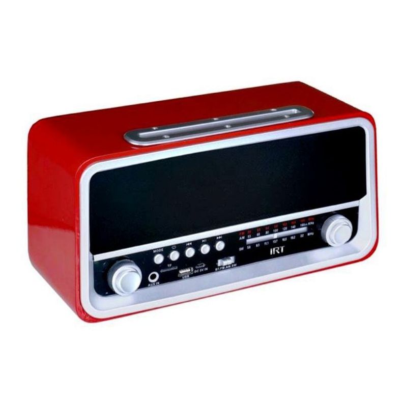 Radio Bluetooth Portátil Retro Irt Usb Am Fm Rojo Fx-0