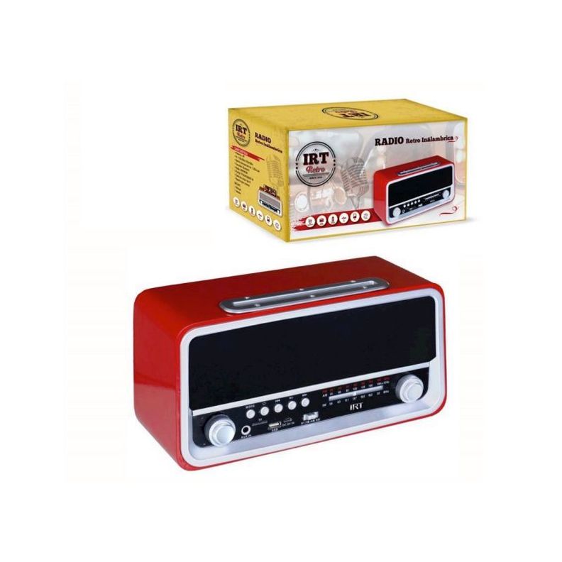 Radio Bluetooth Portátil Retro Irt Usb Am Fm Rojo Fx-2