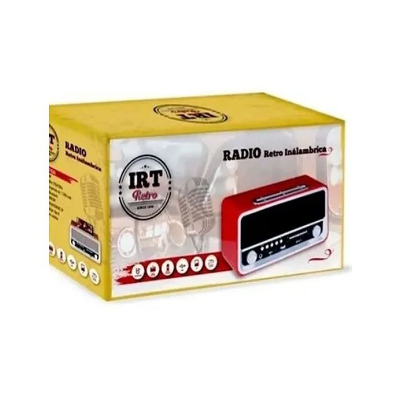 Radio Bluetooth Portátil Retro Irt Usb Am Fm Rojo Fx-3