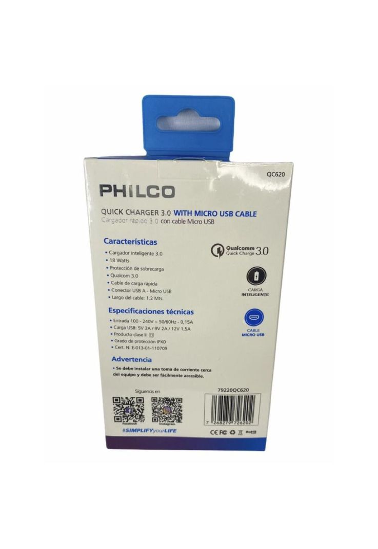 Cargador USB Inteligente Con Cable Micro USB-2