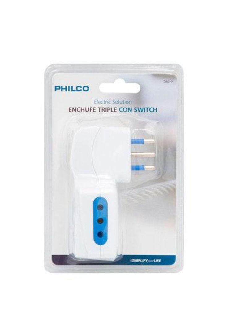 Enchufe Philco  Triple C/Swithch 2P + T 10A 250V-3