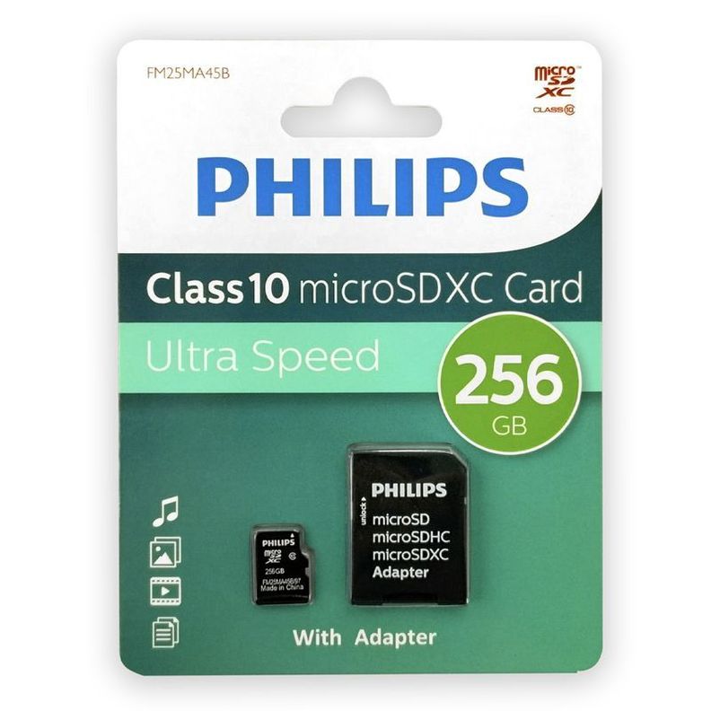 Memoria MicroSDXC Philips Clase 10 256GB FM25MA45B-0