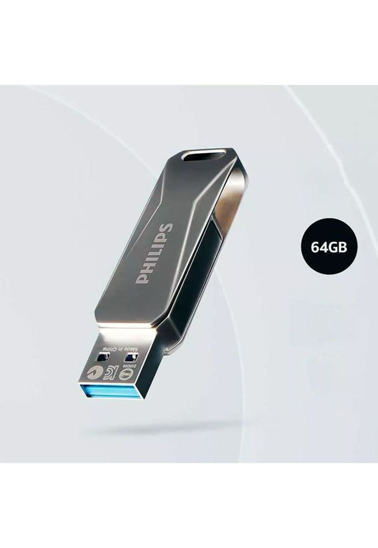 Pendrive Philips Snap 64gb Tipo C 3.0 A Usb Gris-2