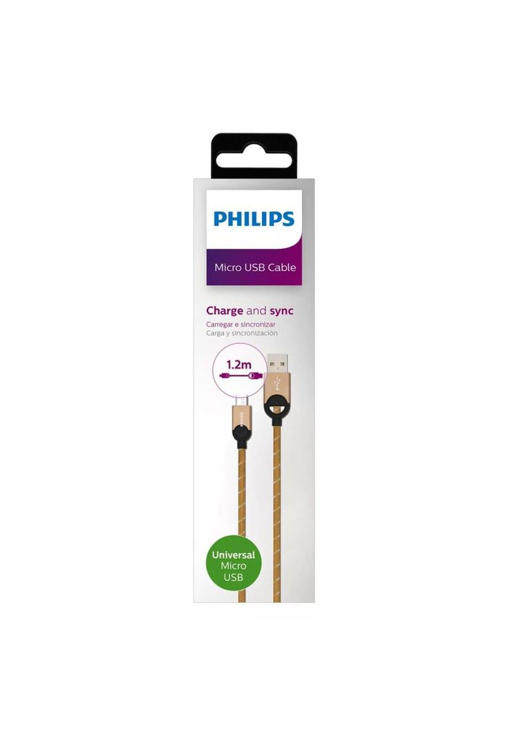 Cable Philips DLC2618G Micro USB 1.2 Mts Trenzado-4