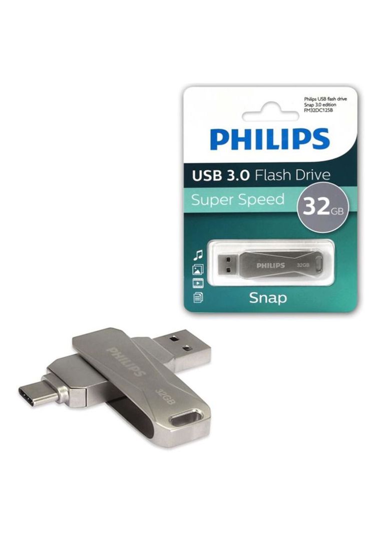 Pendrive USB 3.0 Tipo C Scpap Philips 32GB FM32DC125B-2
