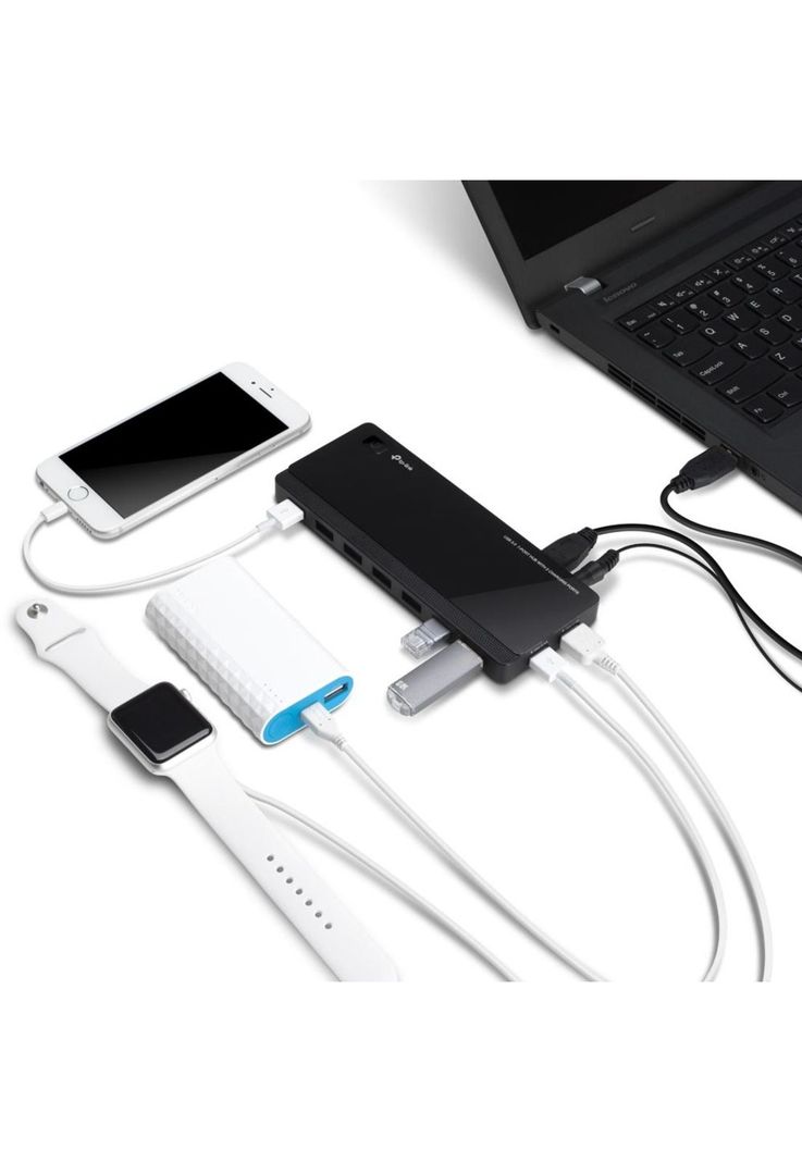 Hub 7 Puertos Usb 3.0 + 2 Puertos Cargadores (Uh72-1
