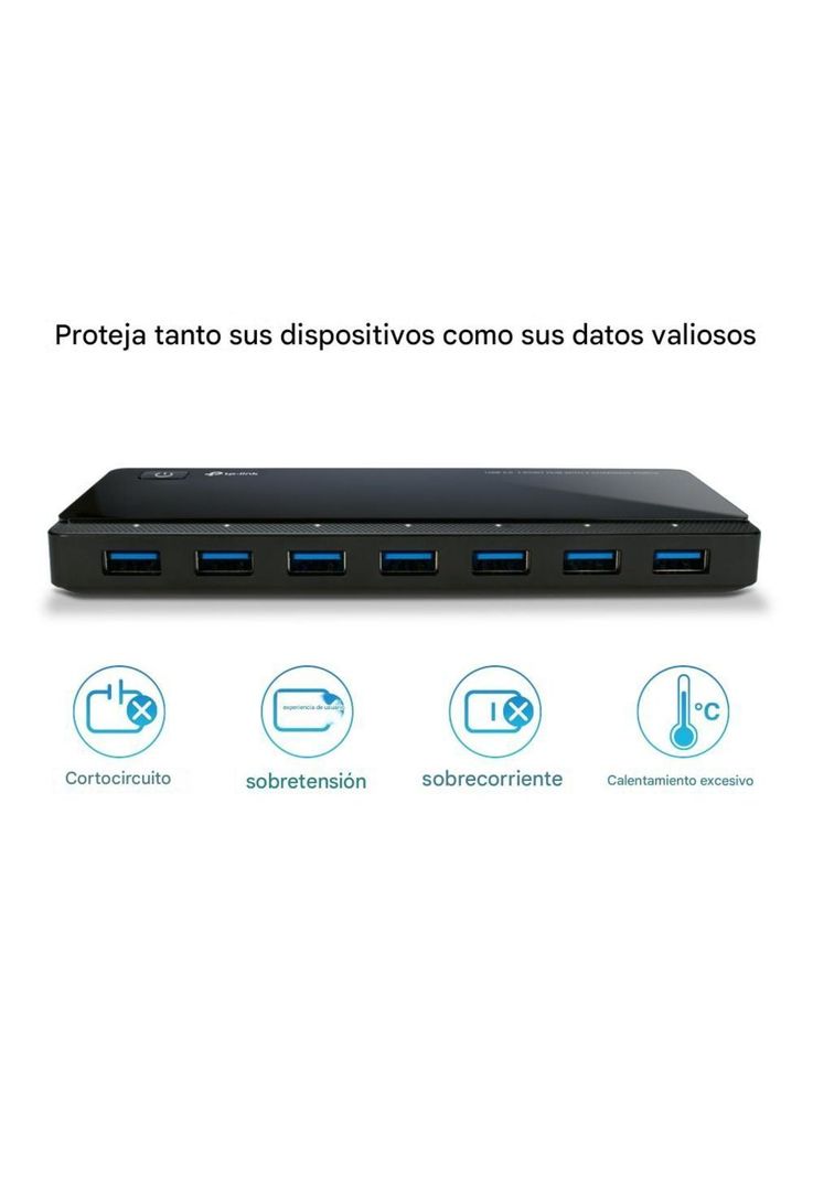 Hub 7 Puertos Usb 3.0 + 2 Puertos Cargadores (Uh72-2