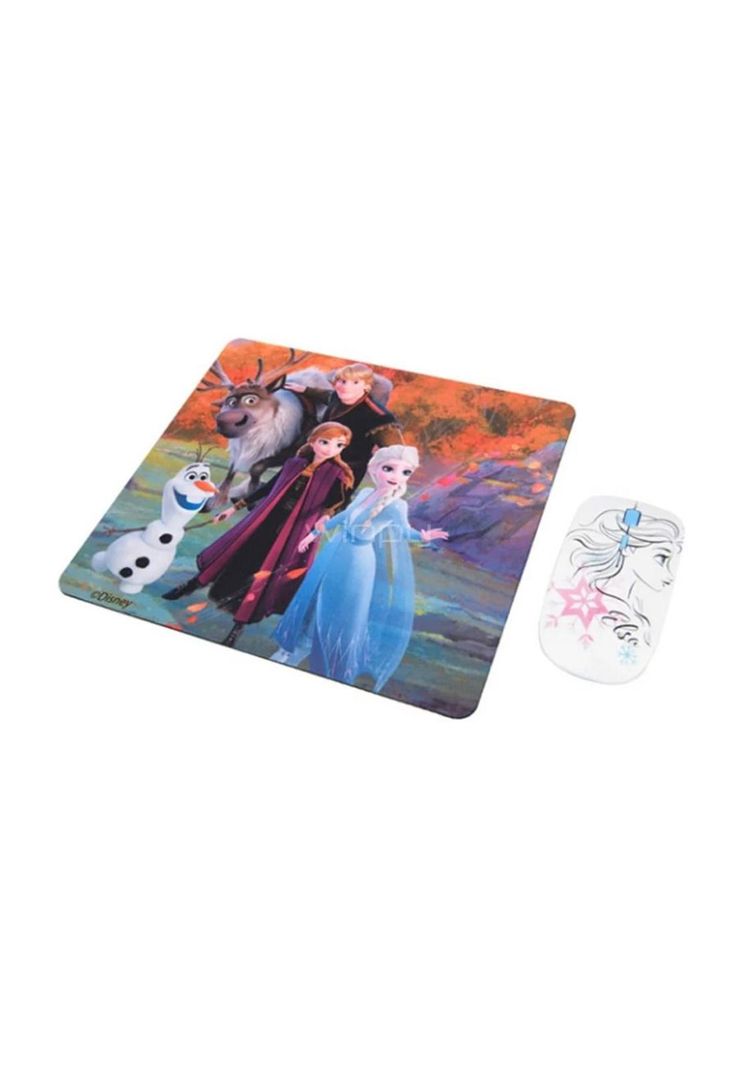 Kit Mouse Inalambrico + Mouse Pad Disney Frozen-1