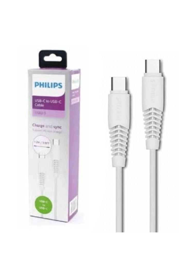 Cable Usb Tipo C A Tipo C 1,2mts Philips Dlc5531w-1