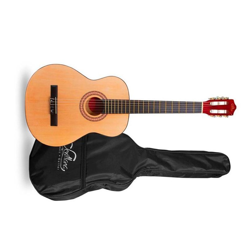 Guitarra Acústica Sevillana 30'' Con Funda Blanco Mlab-1