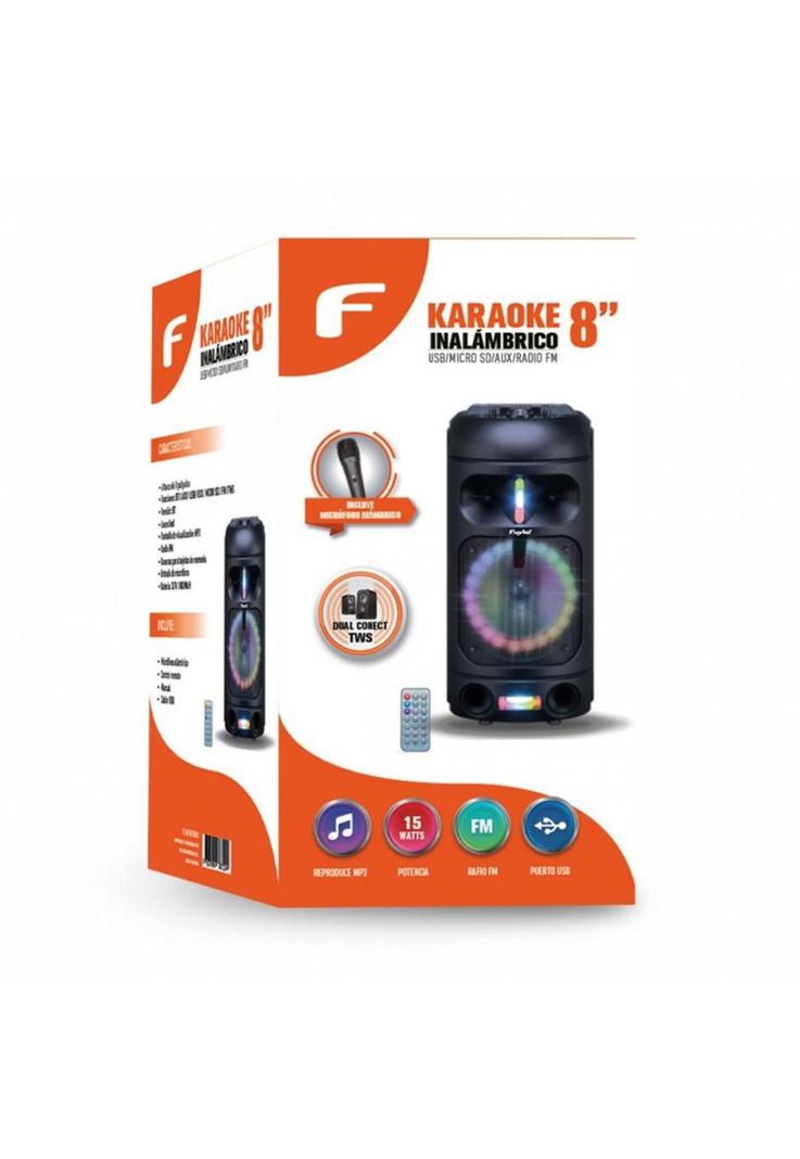 Parlante Karaoke Fujitel 8  Inalambrico Fx-2
