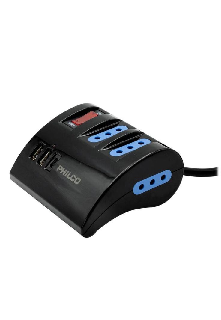 Extension Escritorio 220V + 2 USB 1 USB-C Philco-1