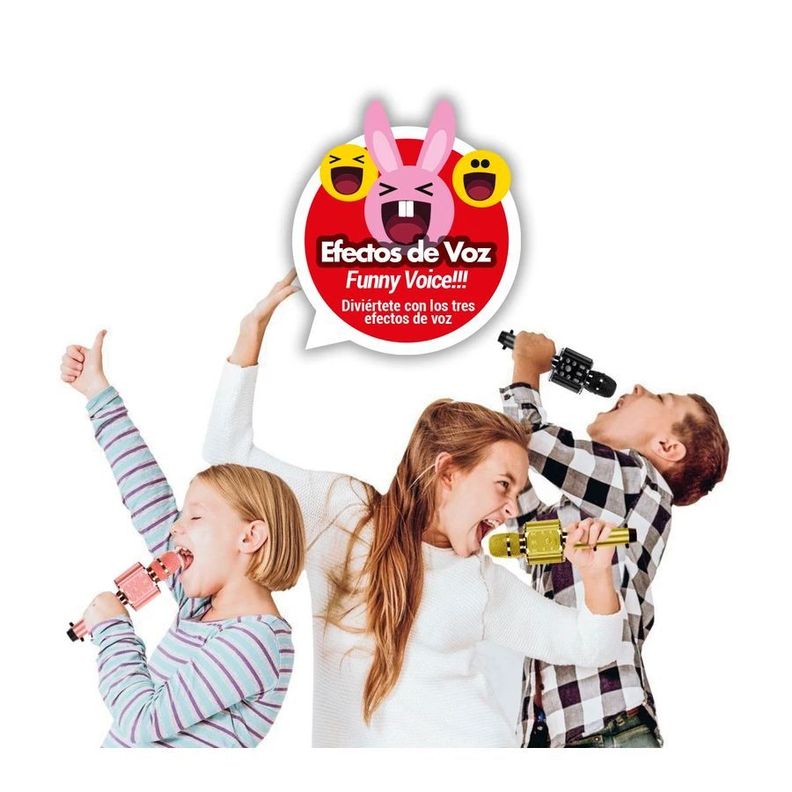 Micrófono Karaoke Lil Voice 2 Led Soporte Metal 8910-2
