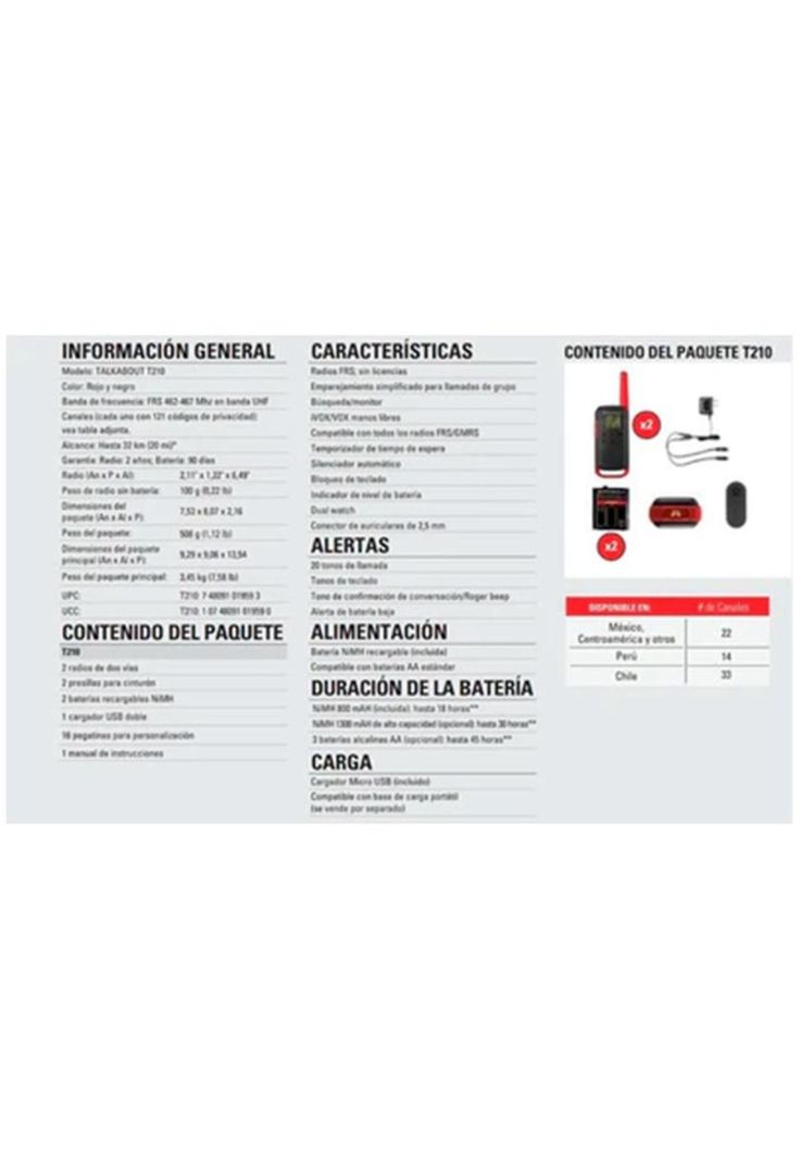 Intercomunidador Motorola Transceptor T210cl Talkabout Negro-2