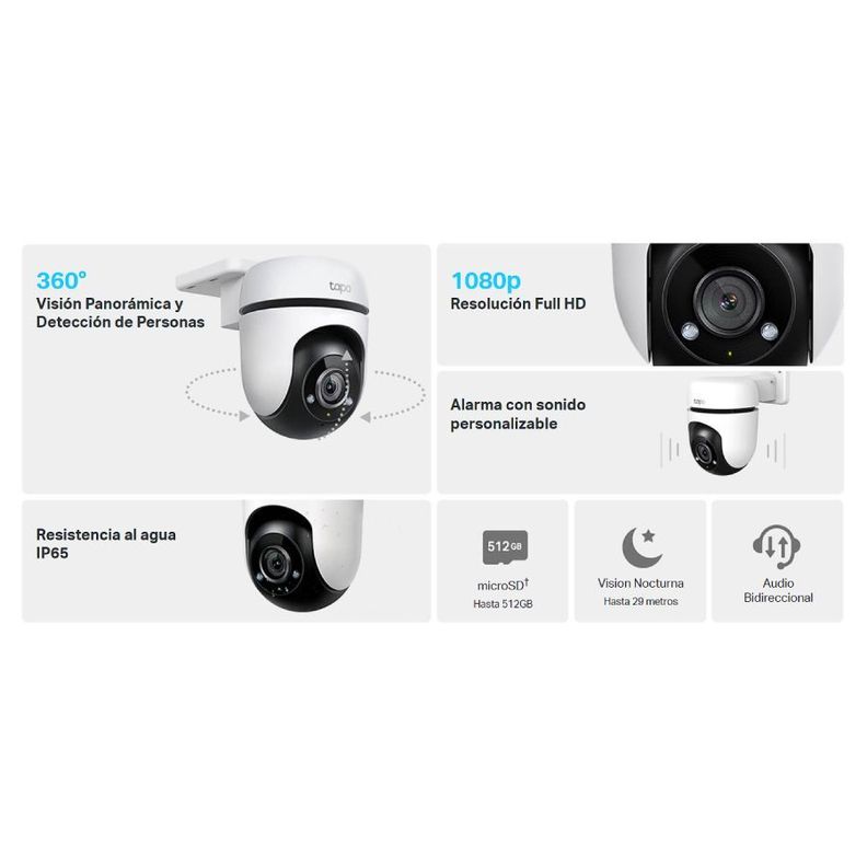 Cámara inteligente Wi-Fi de vigilancia 360º Tapo C500 TPLink-2