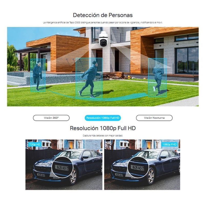 Cámara inteligente Wi-Fi de vigilancia 360º Tapo C500 TPLink-4