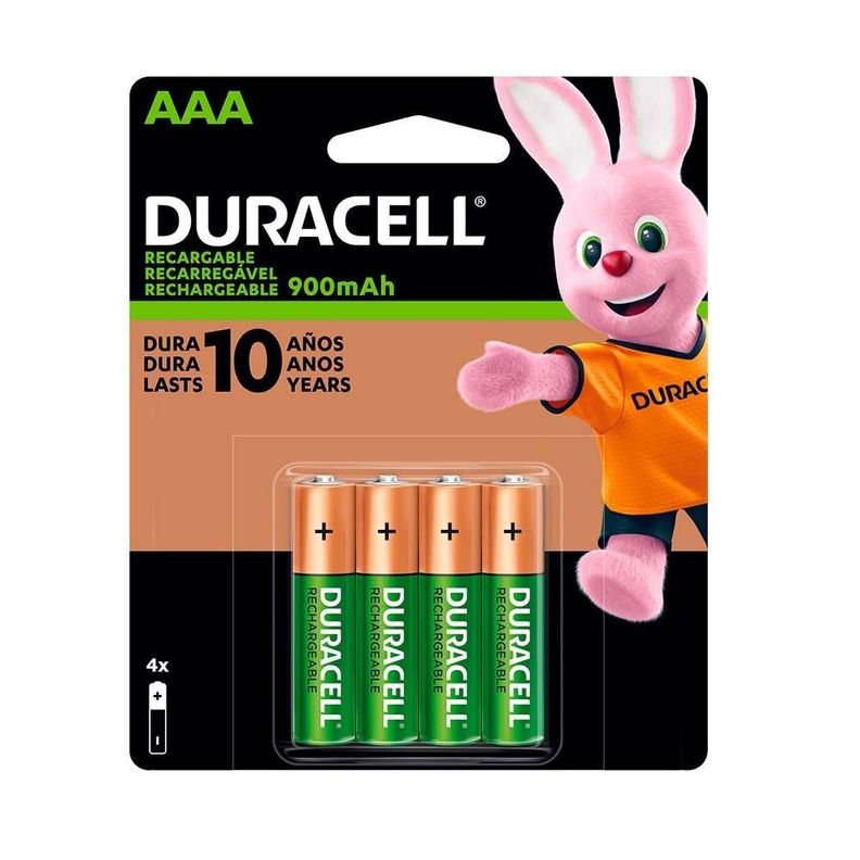 Pack 4 pilas AAA recargables de 850mAh Duracell-0