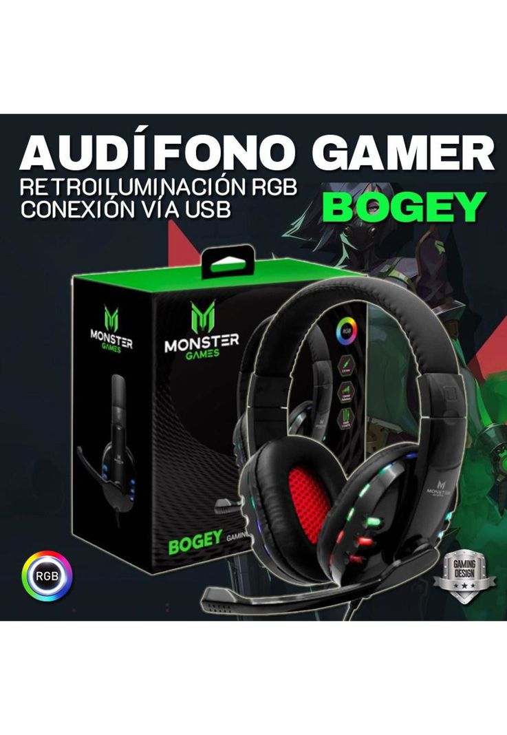 Audífonos Monster Gamer Bogey Games RGB Over-Ear-1