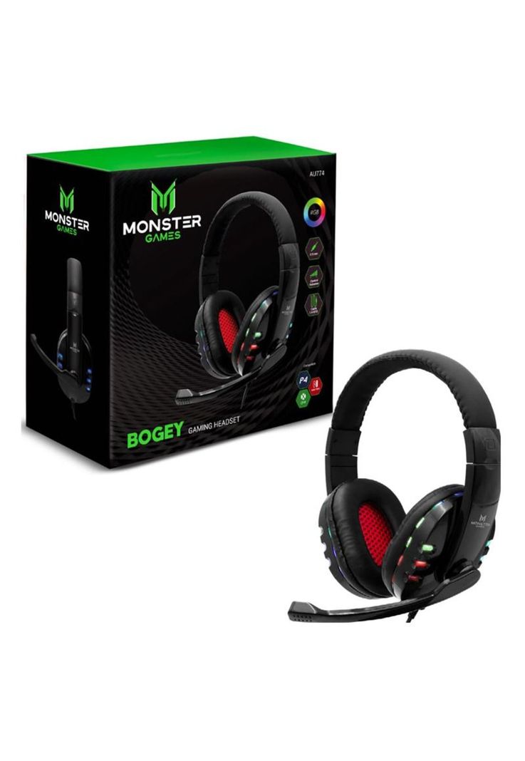 Audífonos Monster Gamer Bogey Games RGB Over-Ear-2